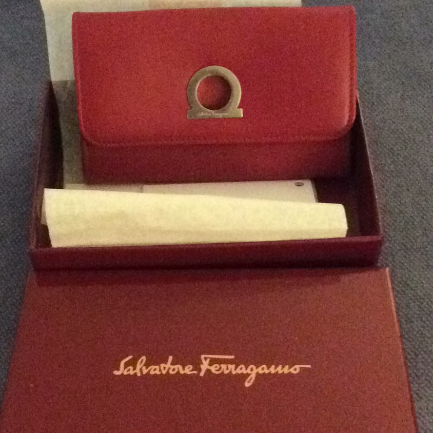 Ferragamo Red Leather Card Case Or Wallet Ferragamo Red Leather Card Case Or Wallet